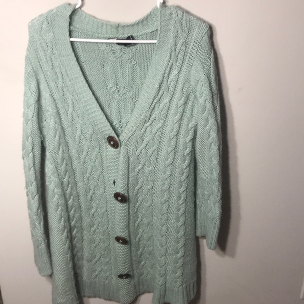 Mint Green crochet styled cardigan